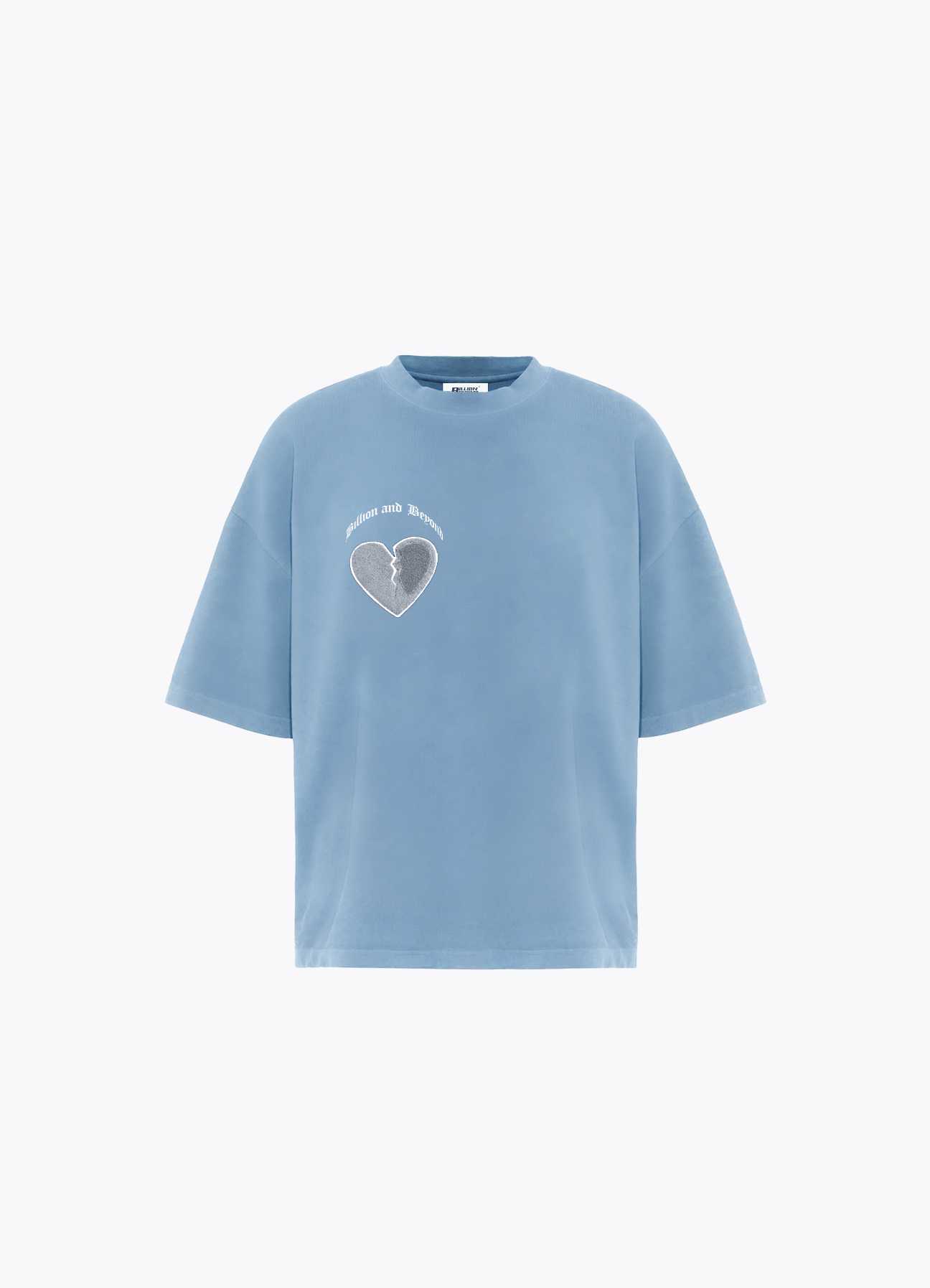 BILLION AND BEYOND - CRACK HEART TEE BABY BLUE