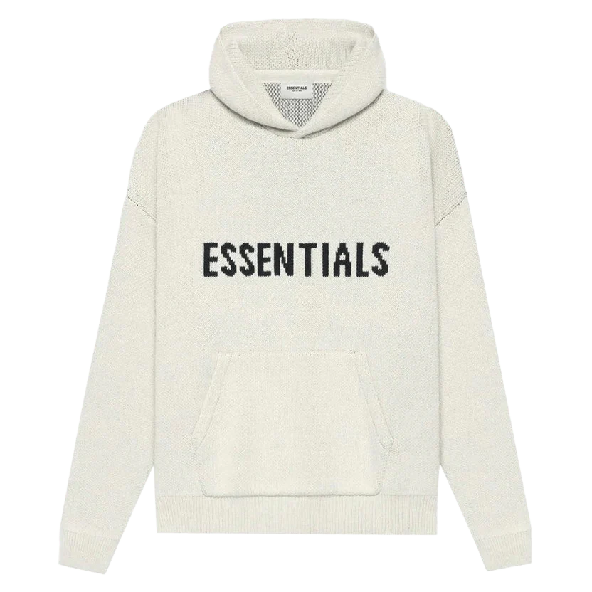 Mens Hoodies Essentials Knit Hoodie Cream FEAR OF GOD ESSENTIALS