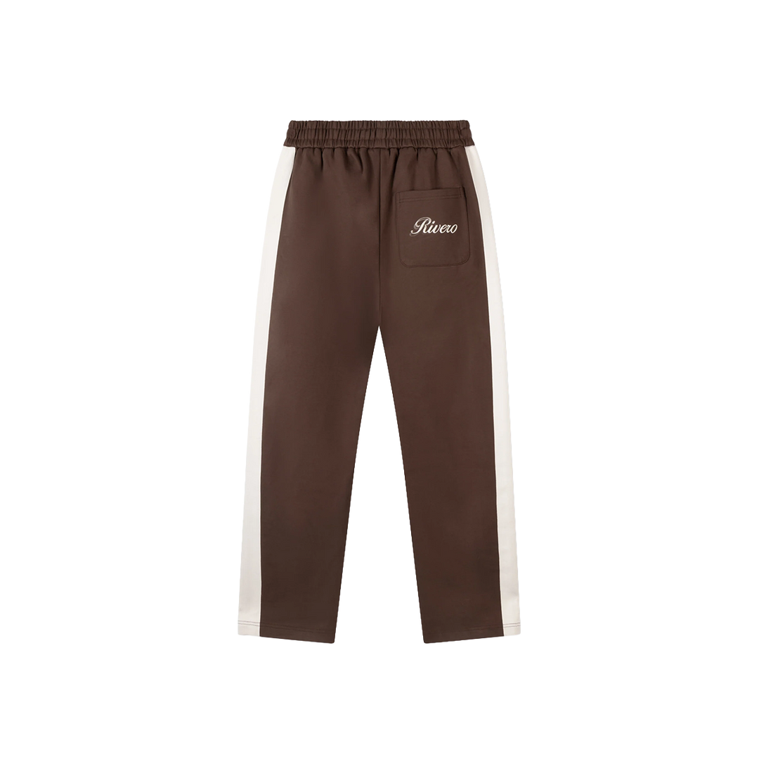 RIVERO - DUAL STRIPE TRACKPANTS BROWN/CREAM