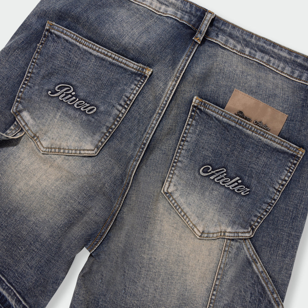 RIVERO - WORKER DENIM SHORTS MIDNIGHT BLUE