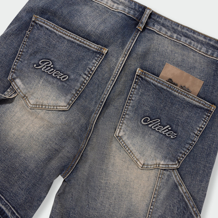 RIVERO - WORKER DENIM SHORTS MIDNIGHT BLUE