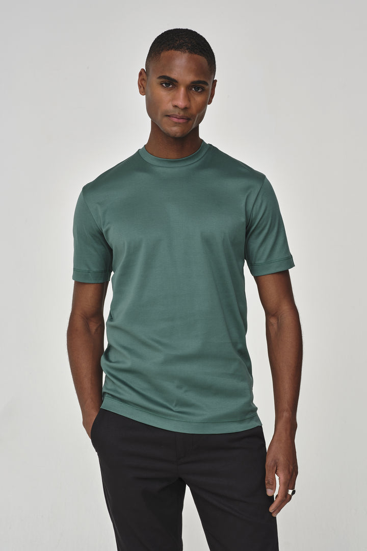 VALENZA - INTERLOCK SUPIMA T-SHIRT EMERALD GREEN