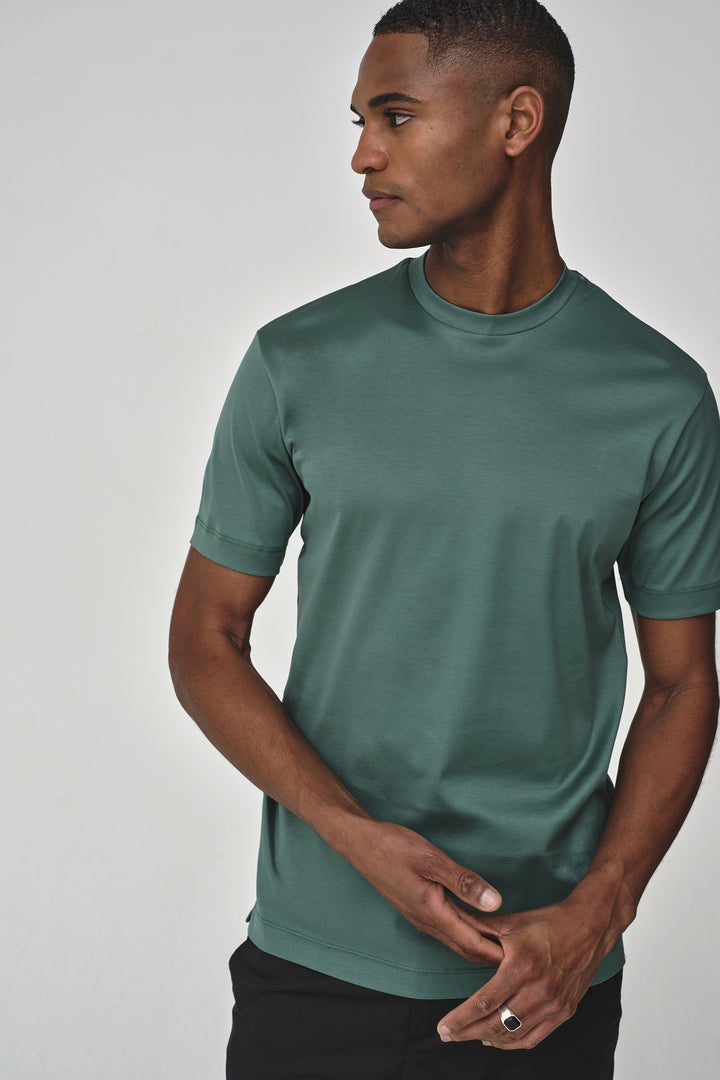 VALENZA - INTERLOCK SUPIMA T-SHIRT EMERALD GREEN