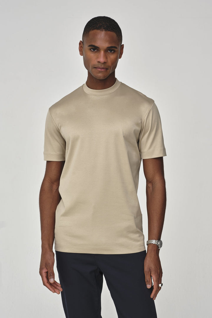 VALENZA - INTERLOCK SUPIMA T-SHIRT BEIGE