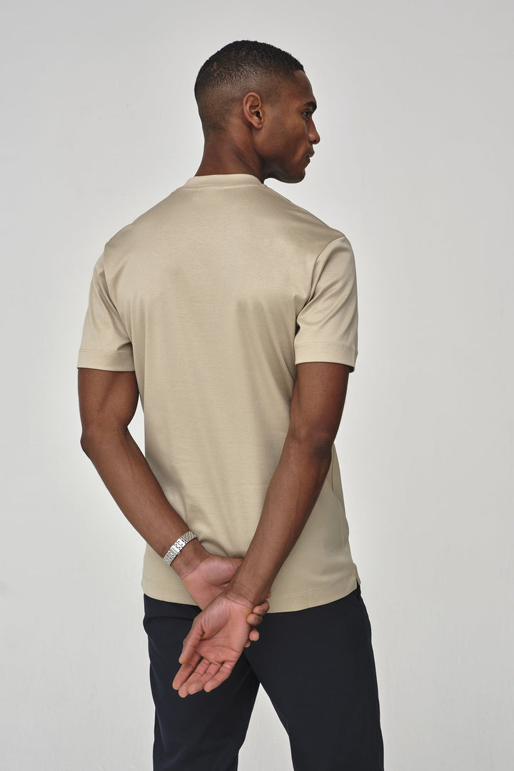 VALENZA - INTERLOCK SUPIMA T-SHIRT BEIGE