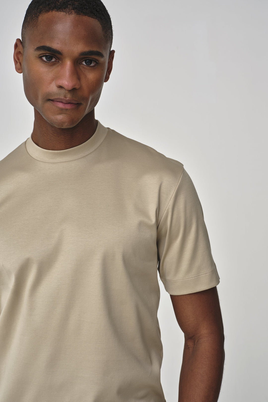 VALENZA - INTERLOCK SUPIMA T-SHIRT BEIGE