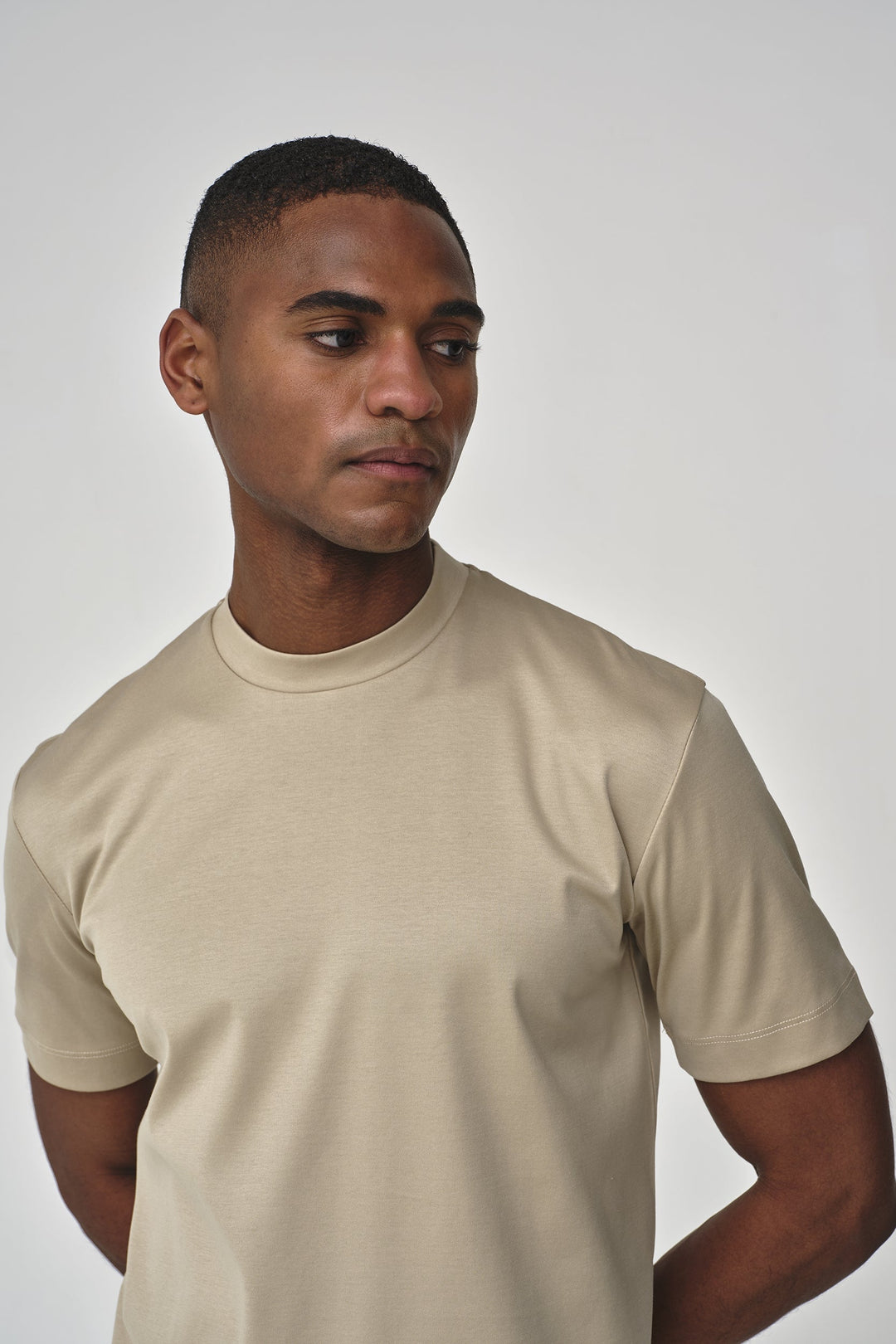 VALENZA - INTERLOCK SUPIMA T-SHIRT BEIGE