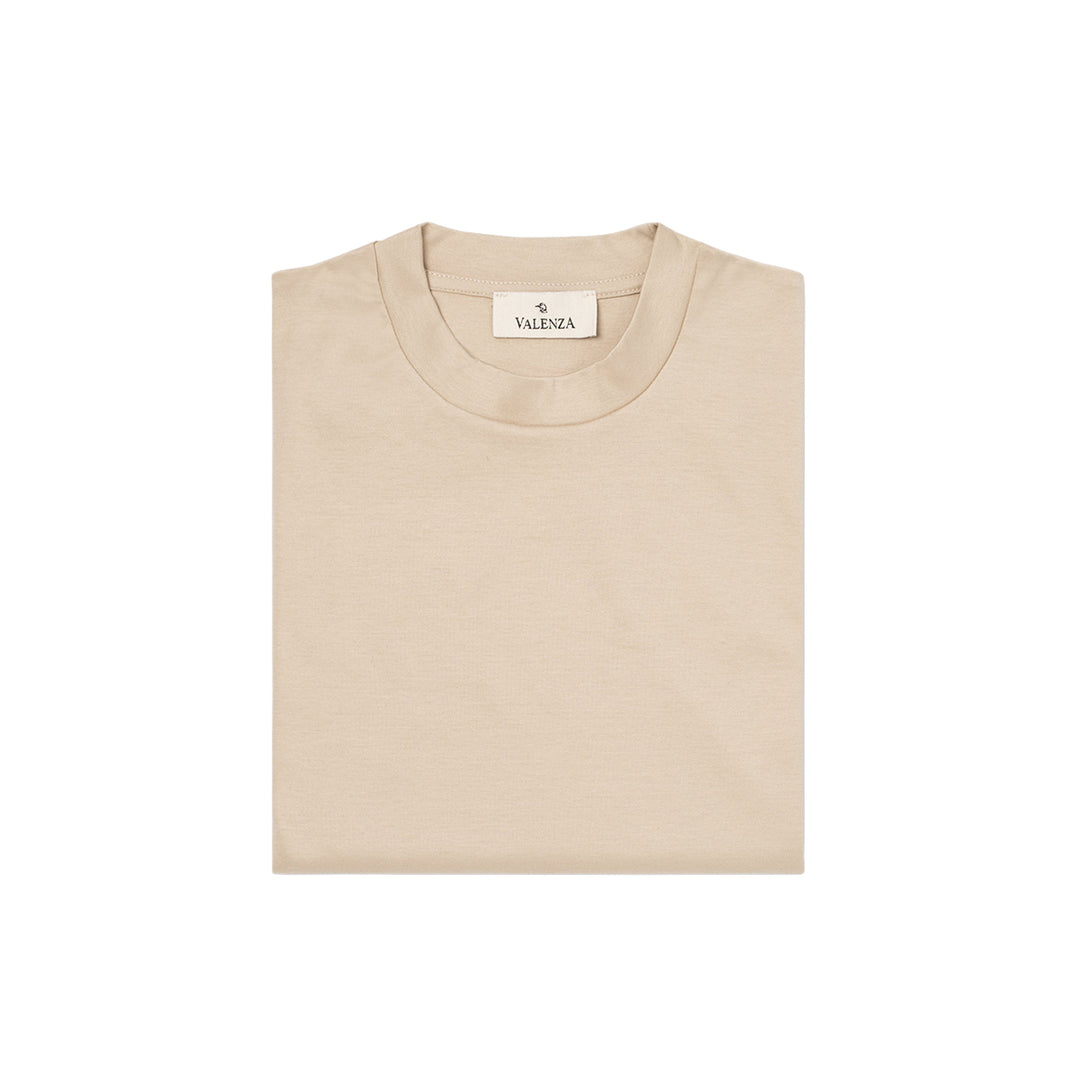 VALENZA - INTERLOCK SUPIMA T-SHIRT BEIGE