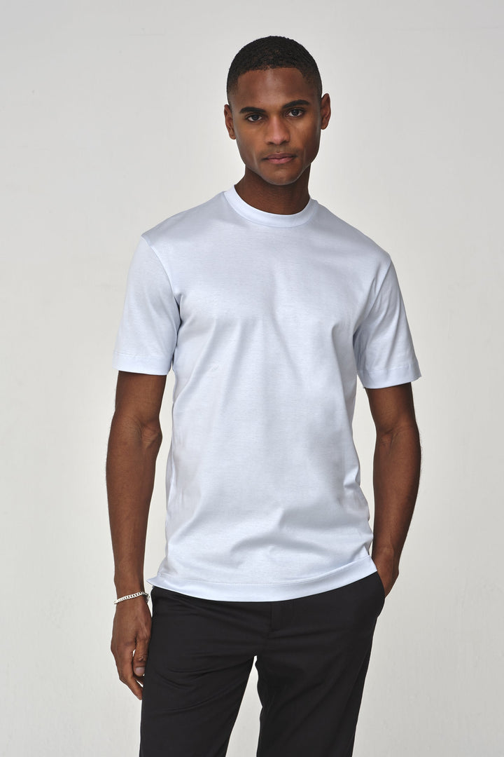 VALENZA - INTERLOCK SUPIMA T-SHIRT ANGEL BLUE