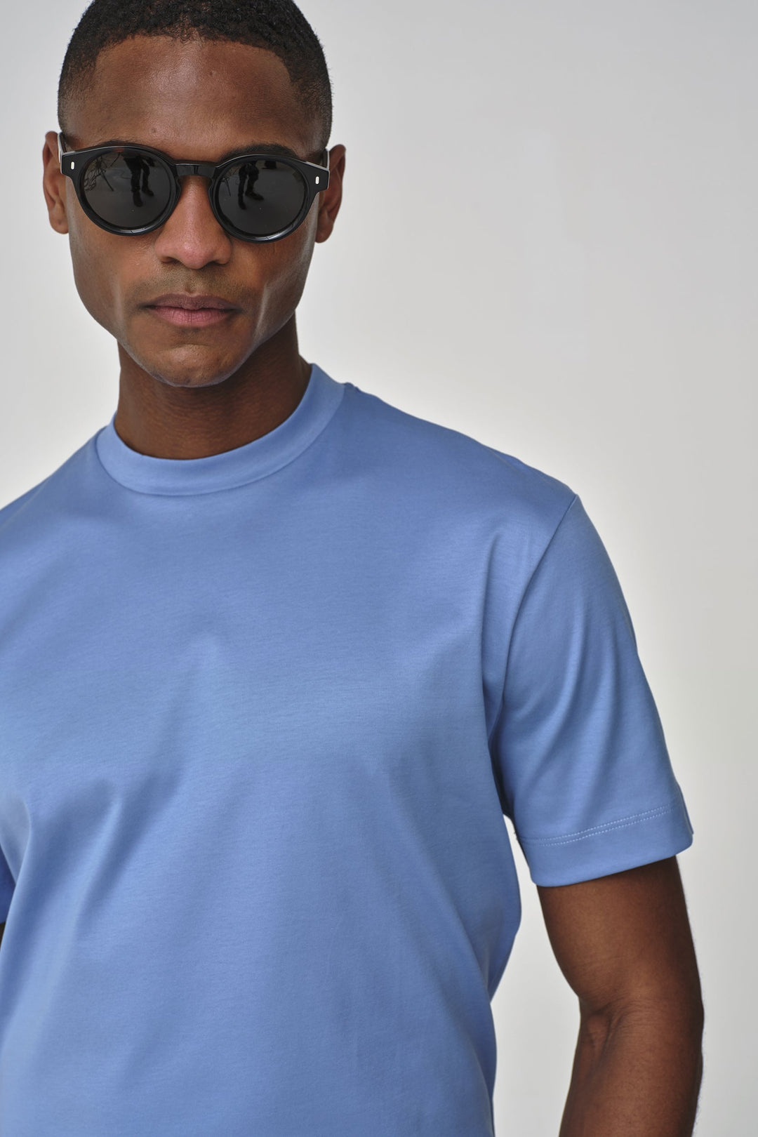 VALENZA - INTERLOCK SUPIMA T-SHIRT MID BLUE