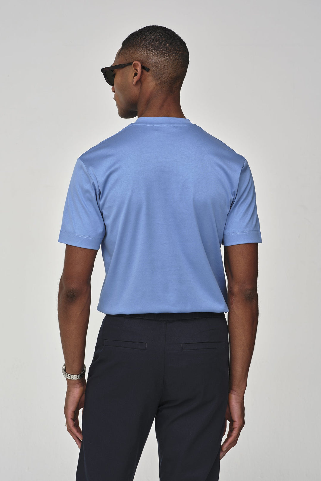 VALENZA - INTERLOCK SUPIMA T-SHIRT MID BLUE