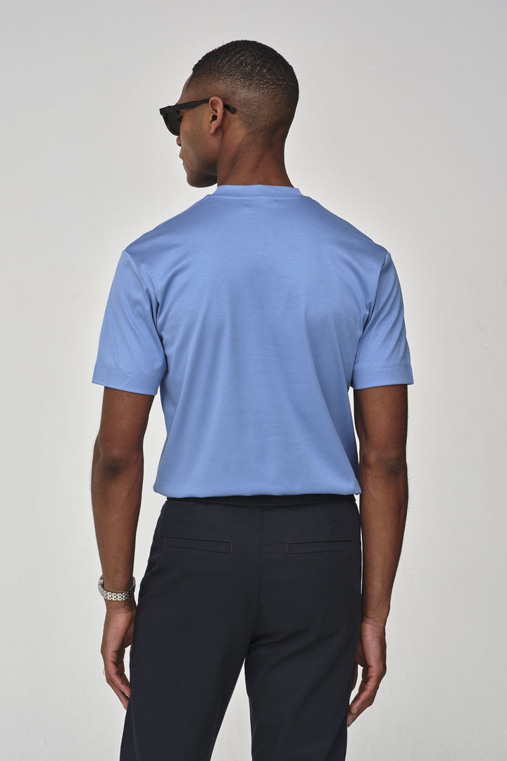 VALENZA - INTERLOCK SUPIMA T-SHIRT MID BLUE
