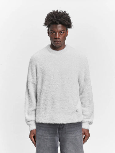 RETERNITY - ESSENTIAL FURRY KNIT SWEATER - LIGHT GREY