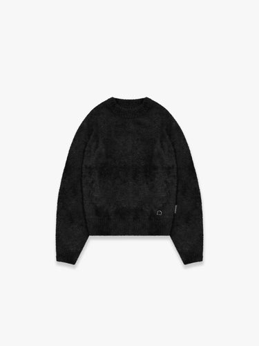 RETERNITY - ESSENTIAL FURRY KNIT SWEATER - BLACK