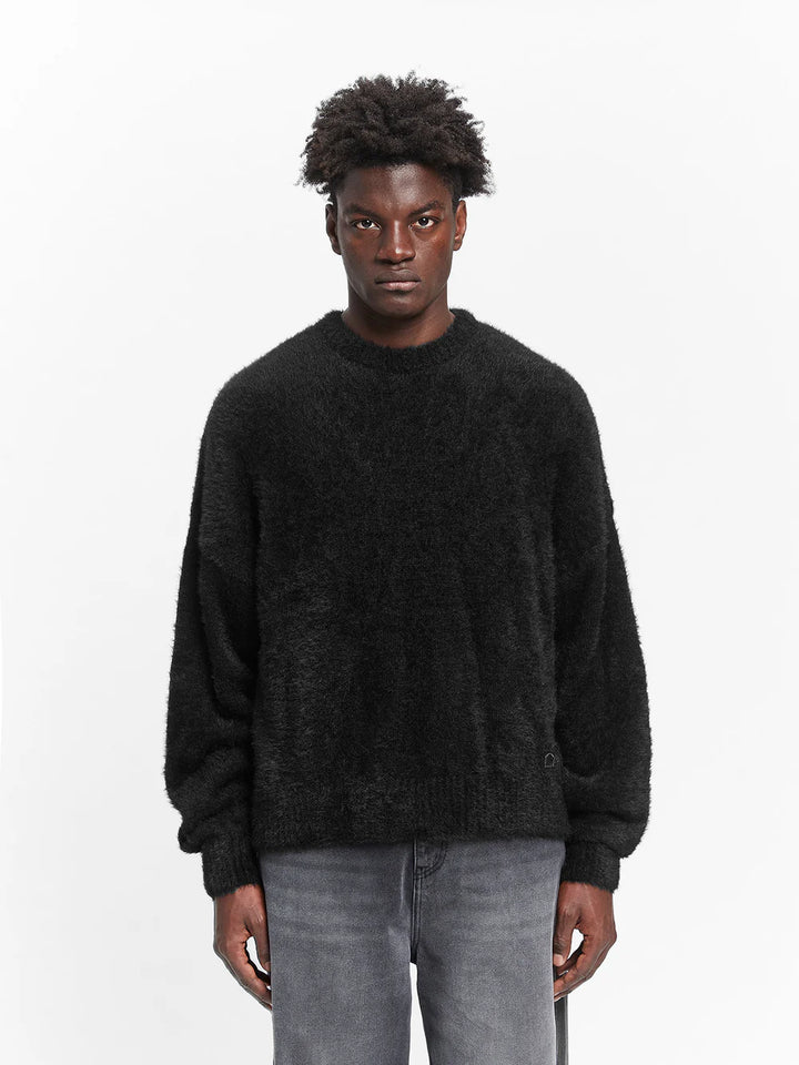 RETERNITY - ESSENTIAL FURRY KNIT SWEATER - BLACK