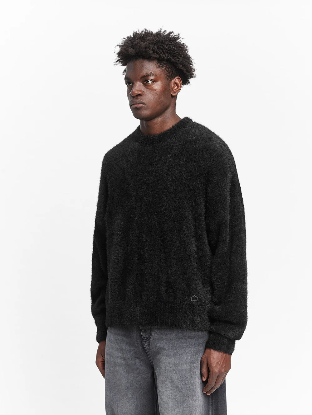 RETERNITY - ESSENTIAL FURRY KNIT SWEATER - BLACK