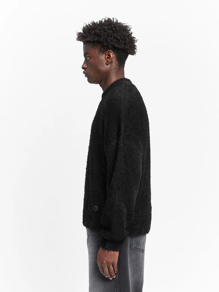 RETERNITY - ESSENTIAL FURRY KNIT SWEATER - BLACK