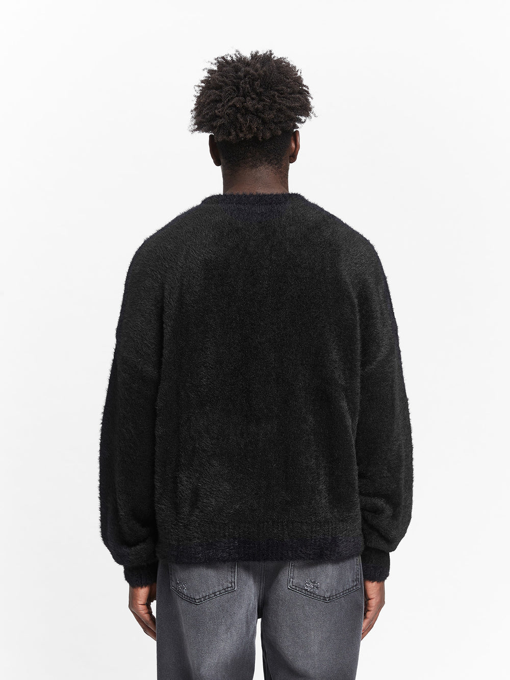 RETERNITY - ESSENTIAL FURRY KNIT SWEATER - BLACK
