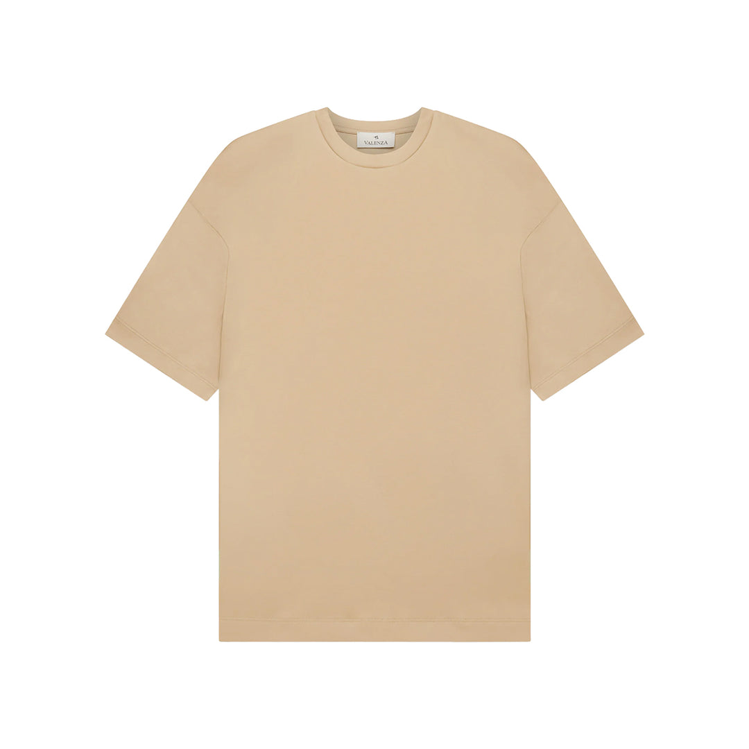 VALENZA - INTERLOCK SUPIMA T-SHIRT  - HAZELNUT