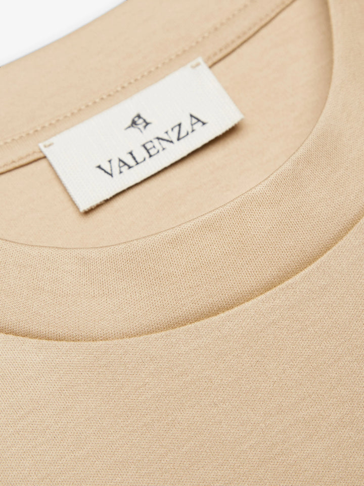 VALENZA - INTERLOCK SUPIMA T-SHIRT  - HAZELNUT