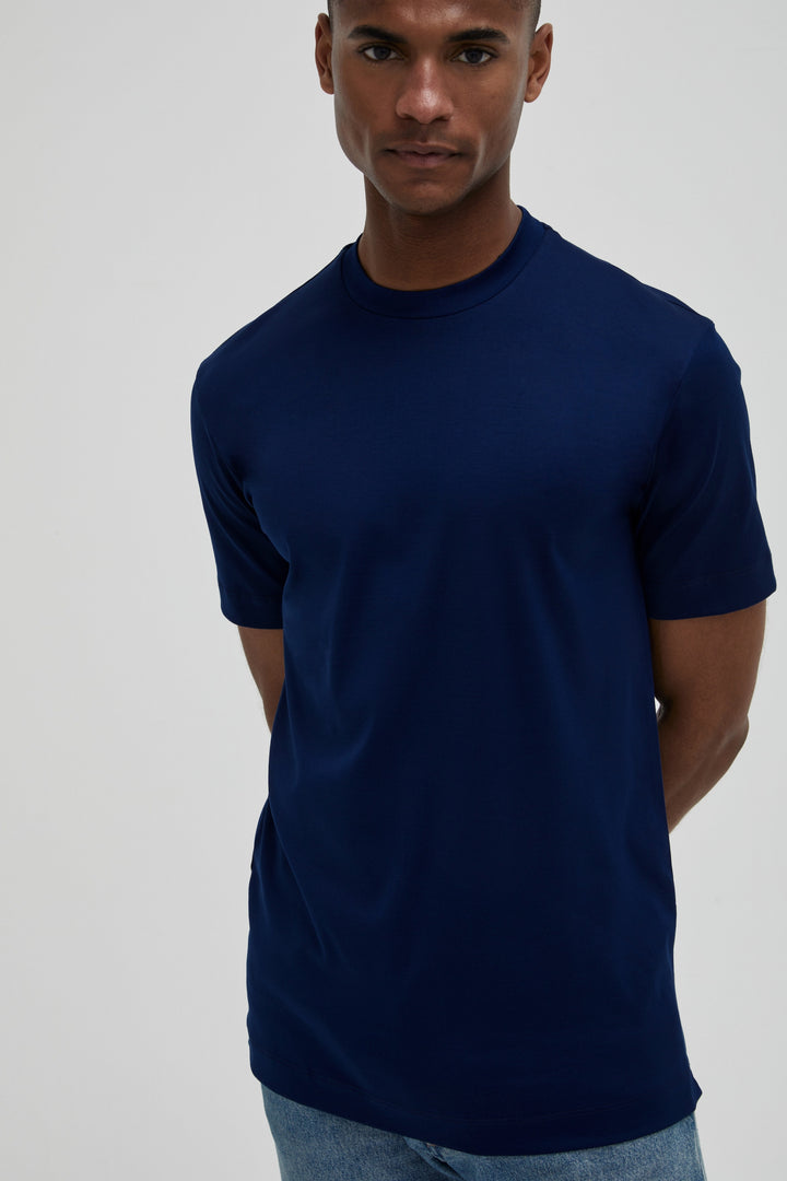 VALENZA - INTERLOCK SUPIMA T-SHIRT BLUE