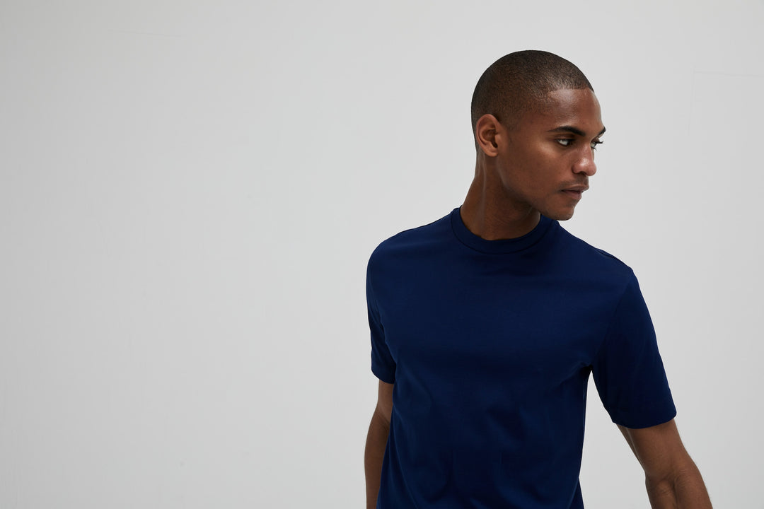 VALENZA - INTERLOCK SUPIMA T-SHIRT BLUE