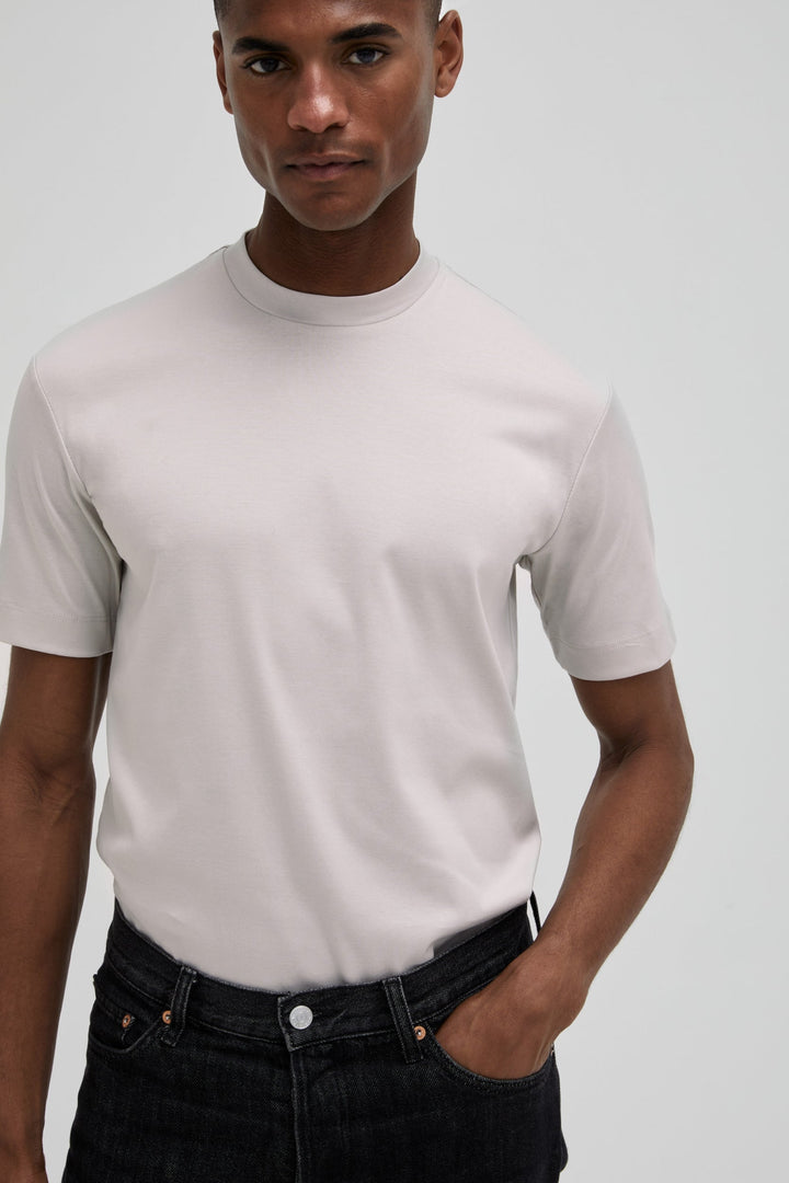 VALENZA - INTERLOCK SUPIMA T-SHIRT PEARL GREY