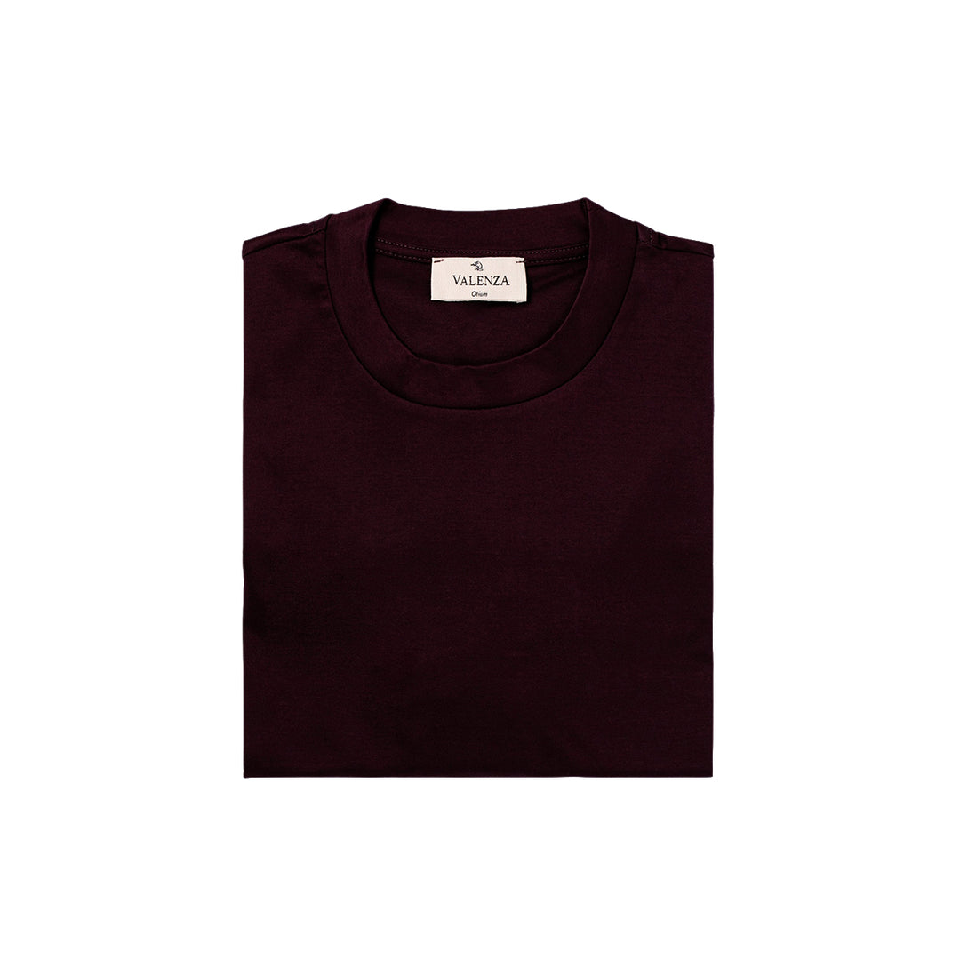 VALENZA - INTERLOCK SUPIMA T-SHIRT BURGUNDY RED