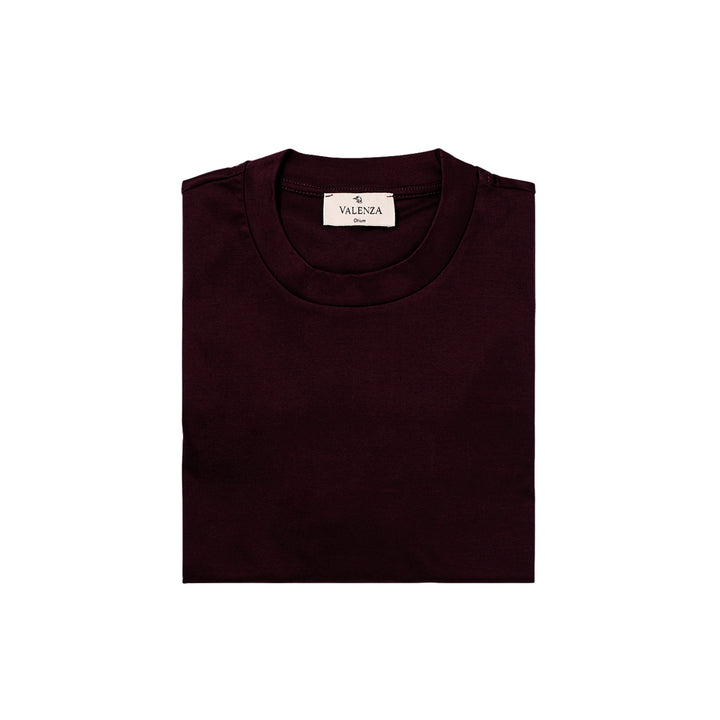 VALENZA - INTERLOCK SUPIMA T-SHIRT BURGUNDY RED