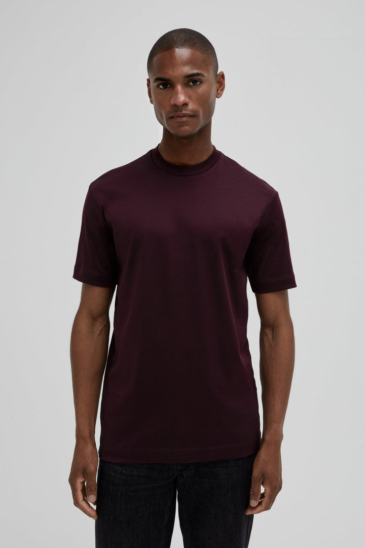 VALENZA - INTERLOCK SUPIMA T-SHIRT BURGUNDY RED