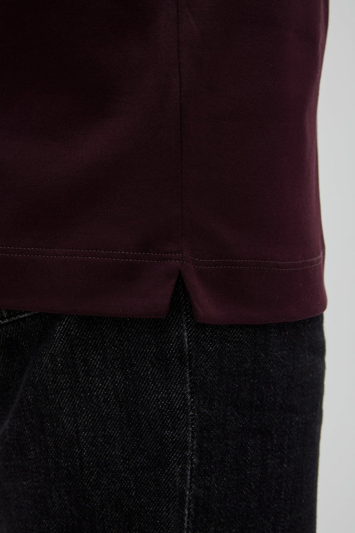 VALENZA - INTERLOCK SUPIMA T-SHIRT BURGUNDY RED