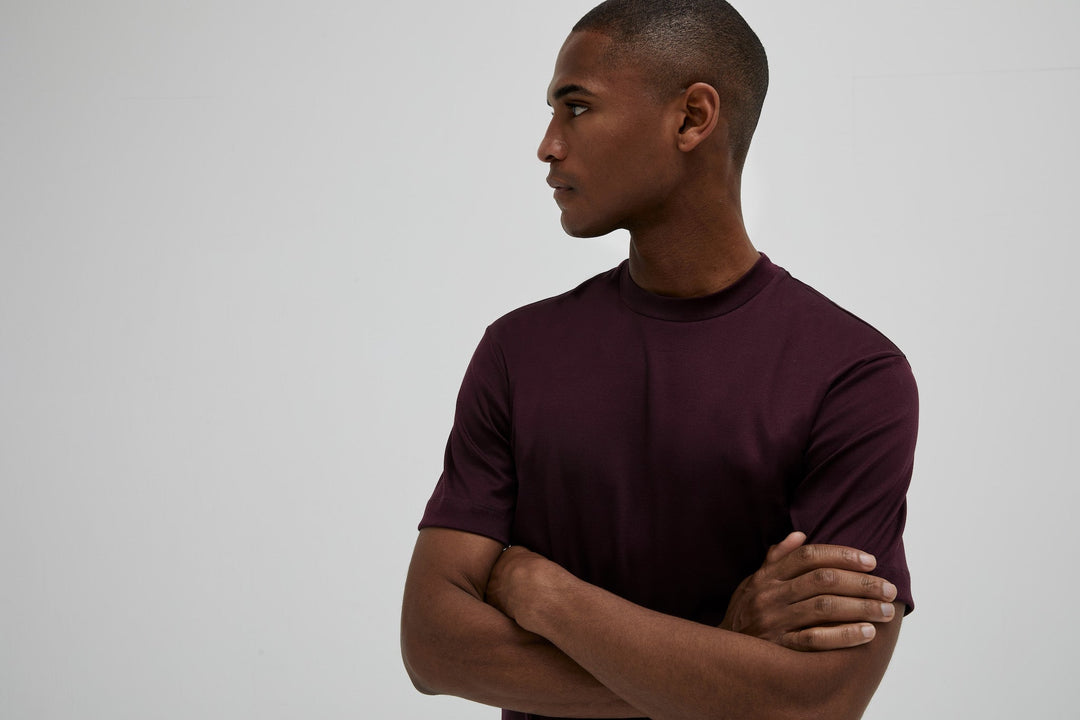 VALENZA - INTERLOCK SUPIMA T-SHIRT BURGUNDY RED