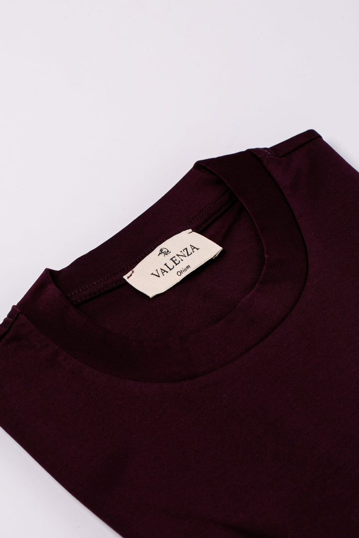 VALENZA - INTERLOCK SUPIMA T-SHIRT BURGUNDY RED