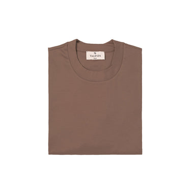 VALENZA - INTERLOCK SUPIMA T-SHIRT CORTECCIA BROWN
