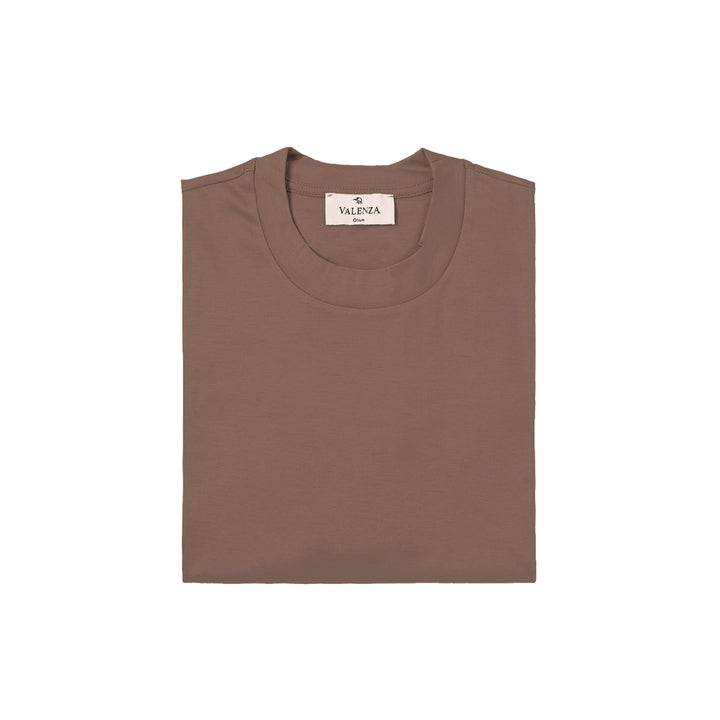 VALENZA - INTERLOCK SUPIMA T-SHIRT CORTECCIA BROWN