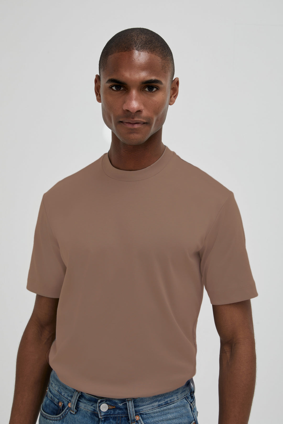 VALENZA - INTERLOCK SUPIMA T-SHIRT CORTECCIA BROWN