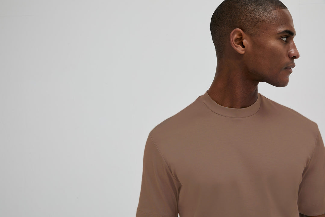 VALENZA - INTERLOCK SUPIMA T-SHIRT CORTECCIA BROWN