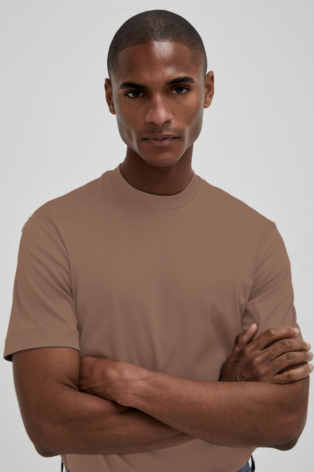 VALENZA - INTERLOCK SUPIMA T-SHIRT CORTECCIA BROWN