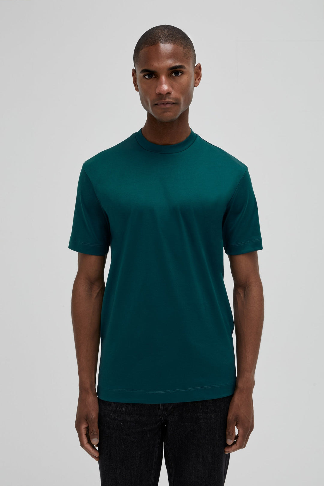 VALENZA - INTERLOCK SUPIMA T-SHIRT PETROL