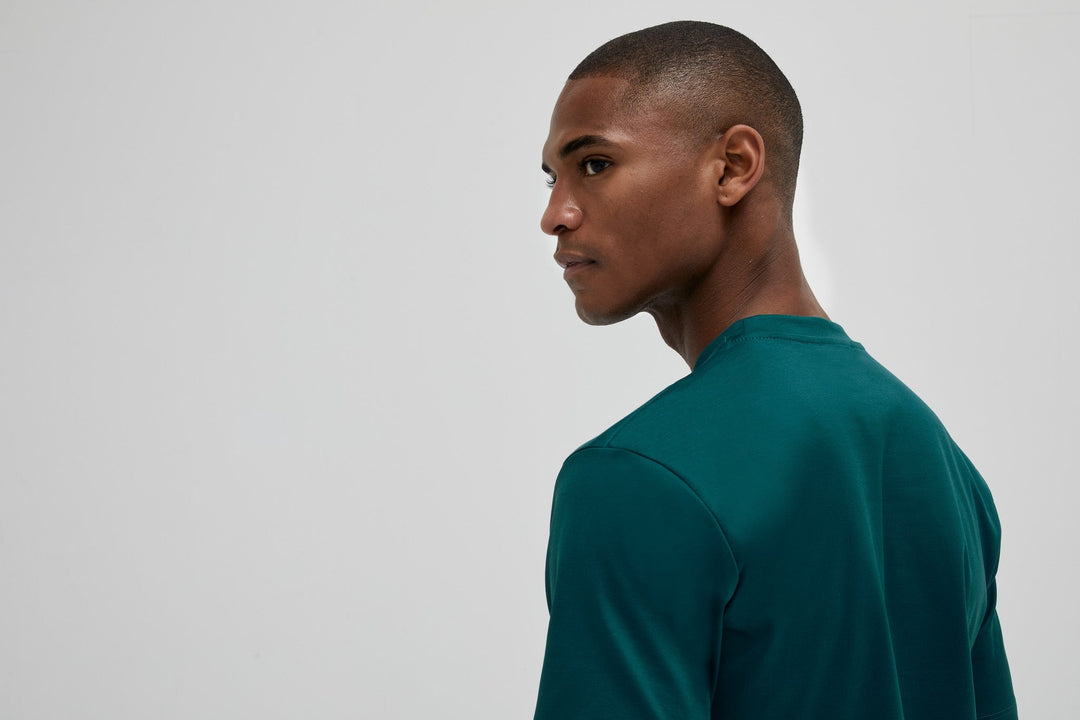 VALENZA - INTERLOCK SUPIMA T-SHIRT PETROL