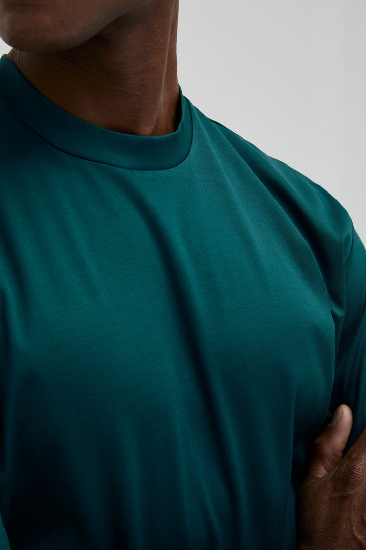 VALENZA - INTERLOCK SUPIMA T-SHIRT PETROL