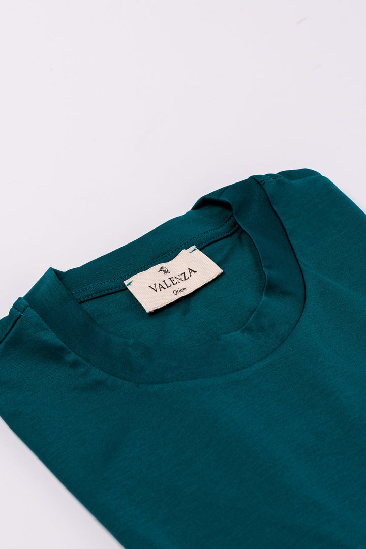 VALENZA - INTERLOCK SUPIMA T-SHIRT PETROL