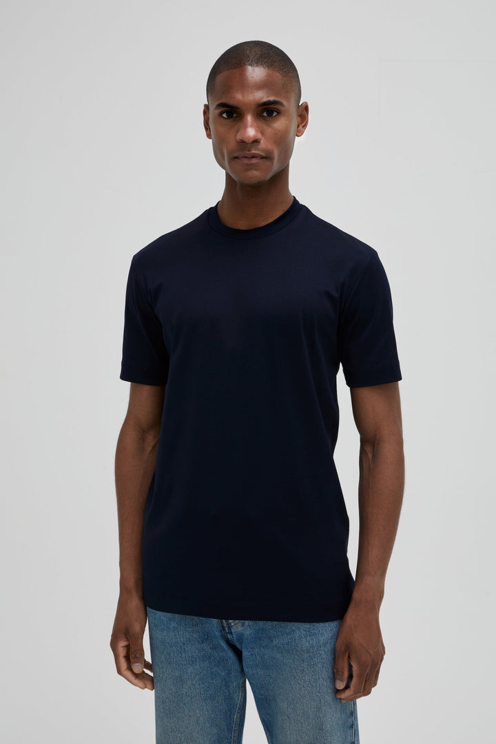 VALENZA - INTERLOCK SUPIMA T-SHIRT NAVY