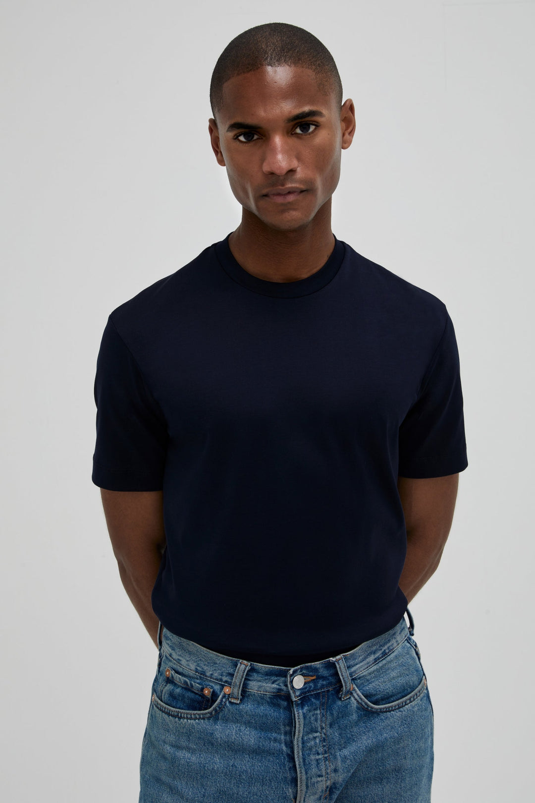 VALENZA - INTERLOCK SUPIMA T-SHIRT NAVY