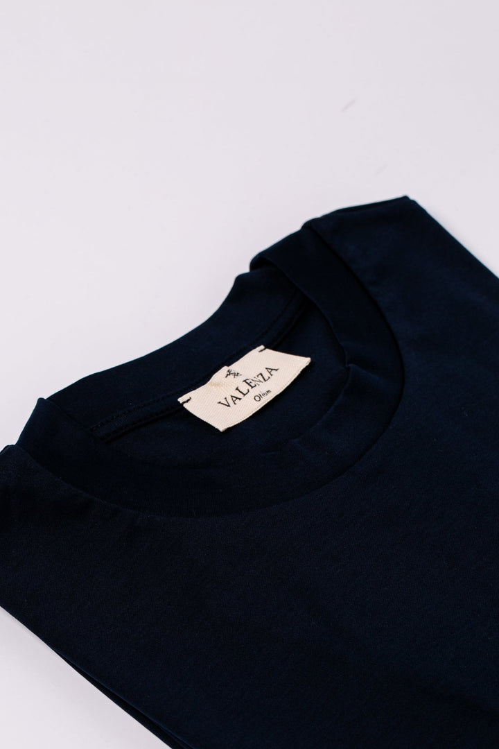 VALENZA - INTERLOCK SUPIMA T-SHIRT NAVY