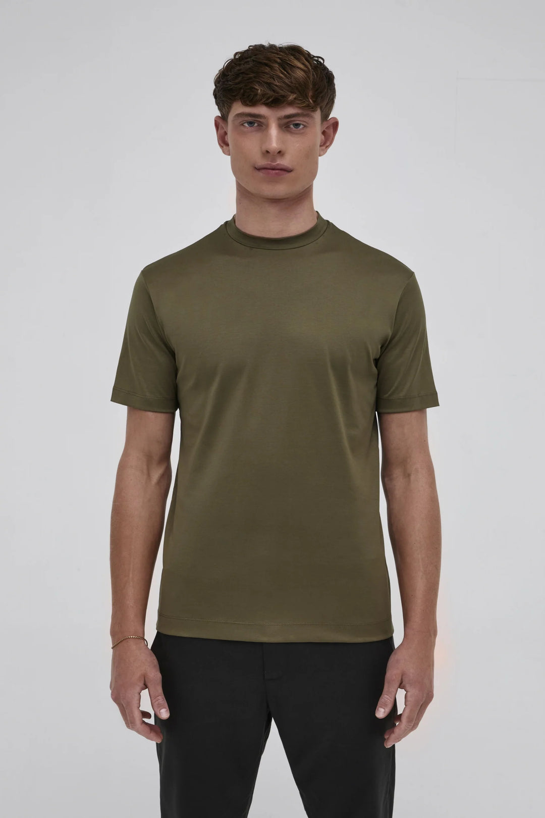 VALENZA - INTERLOCK SUPIMA T-SHIRT  - ARMY GREEN