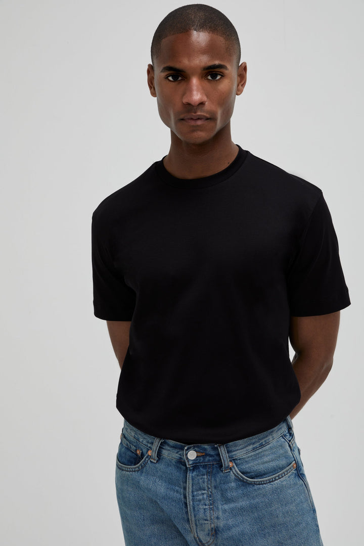 VALENZA - INTERLOCK SUPIMA T-SHIRT BLACK