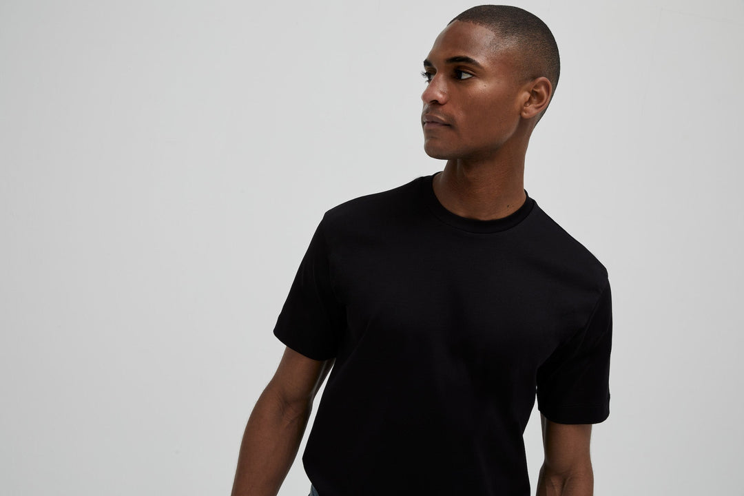 VALENZA - INTERLOCK SUPIMA T-SHIRT BLACK