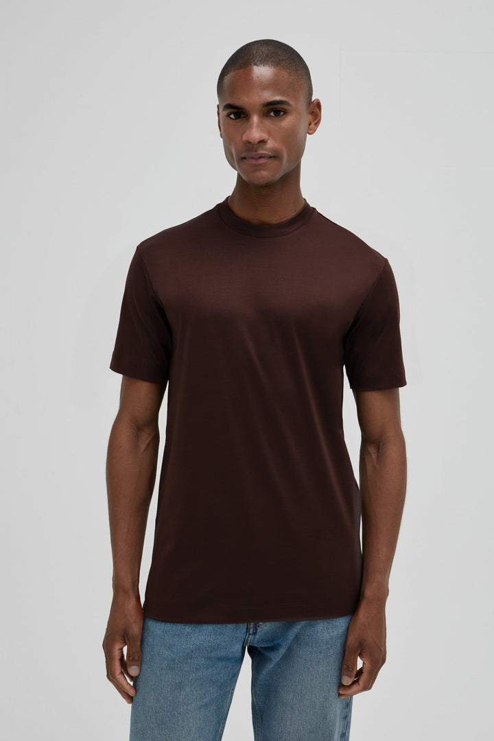 VALENZA - INTERLOCK SUPIMA T-SHIRT EBONY BROWN
