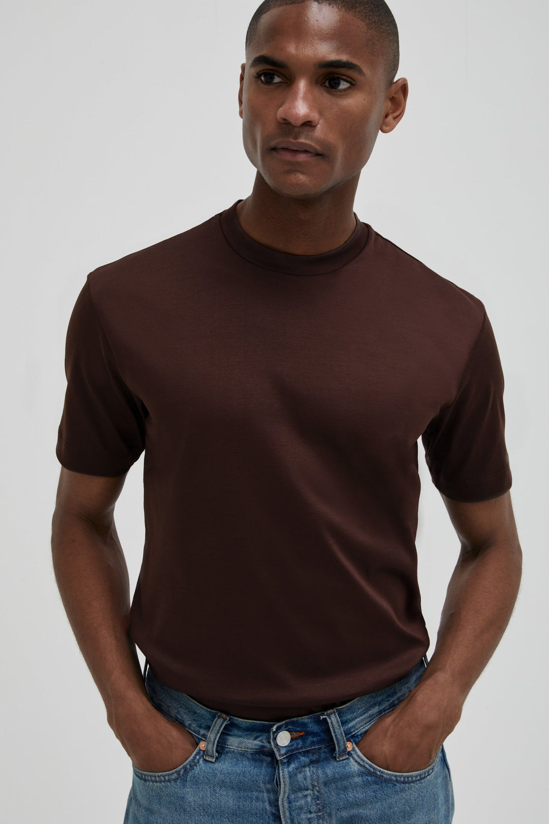 VALENZA - INTERLOCK SUPIMA T-SHIRT EBONY BROWN